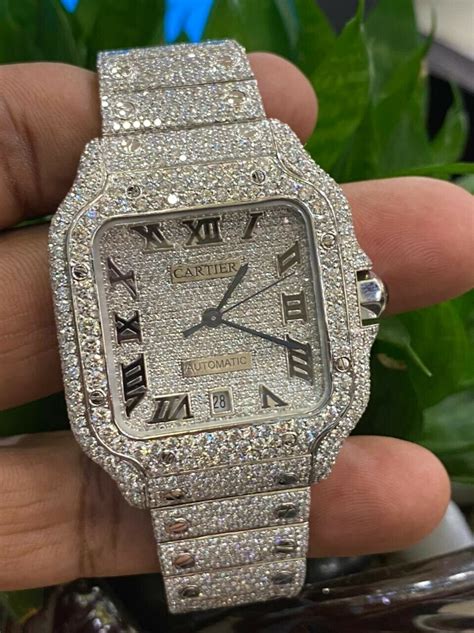 cartier watch diamond mens|cartier watch full diamond.